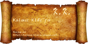 Kalauz Klára névjegykártya
